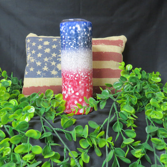 Red, White, & Blue Glitter 20oz. Tumbler