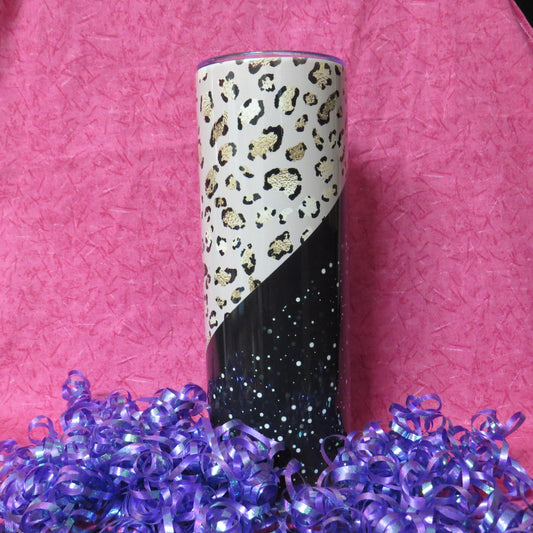 Leopard & Black Glitter 20oz. Tumblers