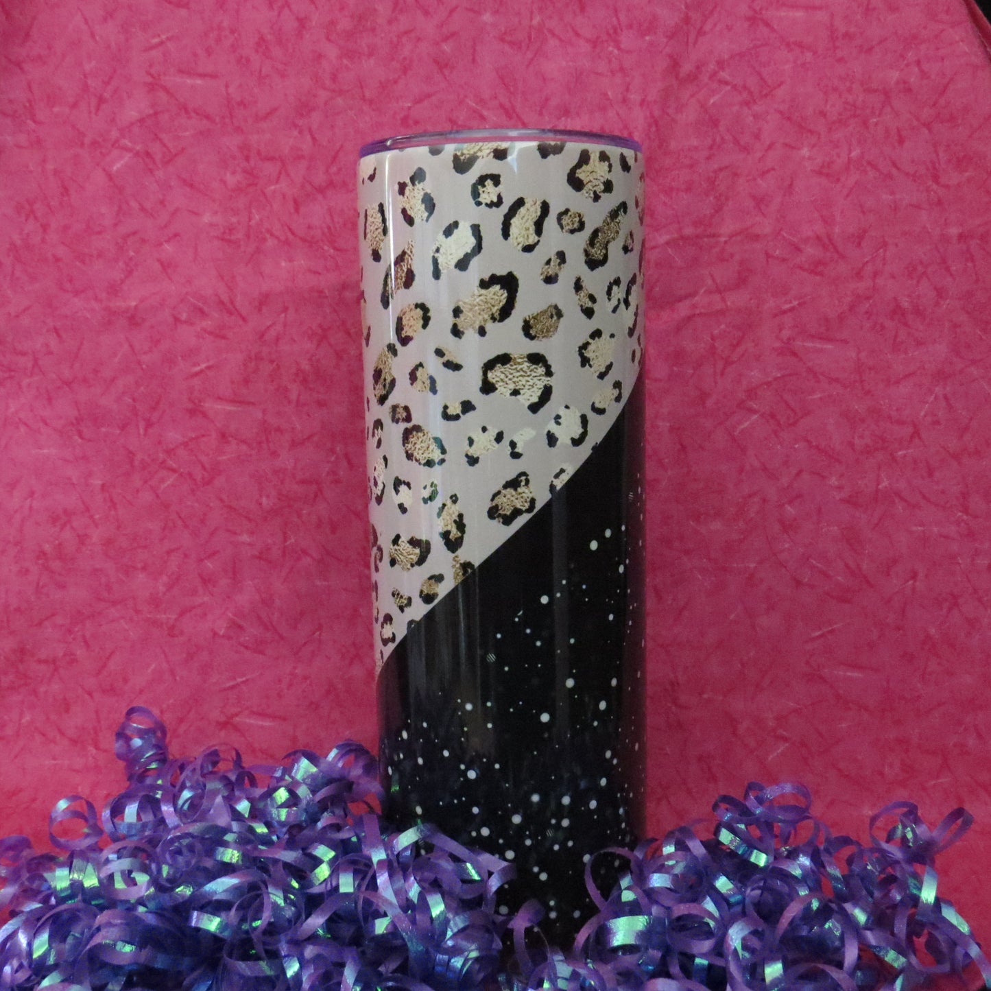 Leopard & Black Glitter 20oz. Tumblers