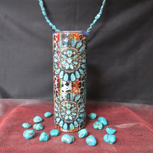 Turquoise Western Rocks 20oz. Skinny Tumbler